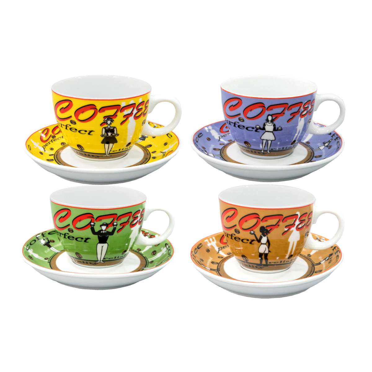 ART ET LUMIERE ΠΙΑΤΑΚΙ&ΦΛΥΤΣΑΝΙ CAPPUCCINO 260ML PERFECT ΣΕΤ/4ΣΕΤ - SKU -07084