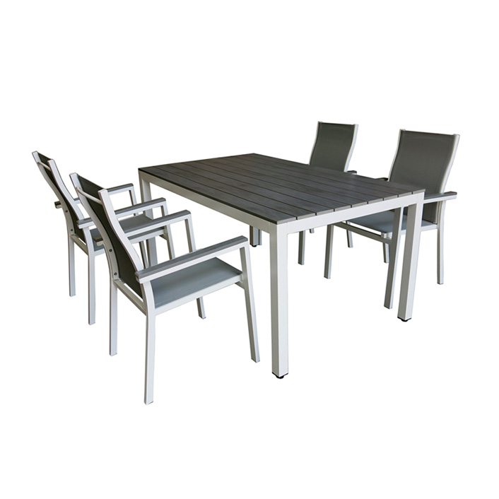 ΣΕΤ ΤΡΑΠΕΖΑΡΙΑ ΚΗΠΟΥ ΑΛΟΥΜΙΝΙΟΥ-POLYWOOD BIANCA 5372 G + MADISON 5378 G
