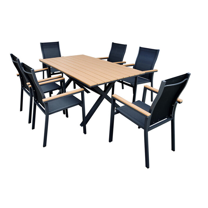 ΣΕΤ ΤΡΑΠΕΖΑΡΙΑ ΚΗΠΟΥ ΑΛΟΥΜΙΝΙΟΥ-POLYWOOD BIANCA 5373 G + KARMEN 5375 G