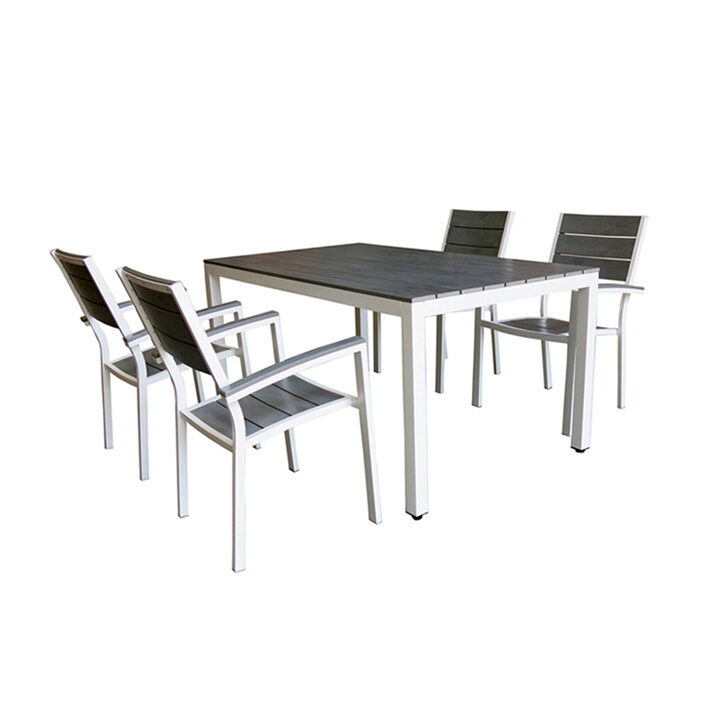 ΣΕΤ ΤΡΑΠΕΖΑΡΙΑ ΚΗΠΟΥ ΑΛΟΥΜΙΝΙΟΥ-POLYWOOD RENATA 5370 G + MADISON 5378 G