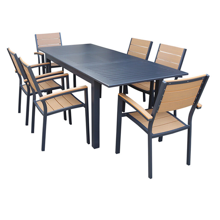 ΣΕΤ ΤΡΑΠΕΖΑΡΙΑ ΚΗΠΟΥ ΑΛΟΥΜΙΝΙΟΥ-POLYWOOD RENATA 5371 G + MADISON 5422 G ΑΝΘΡΑΚΙ