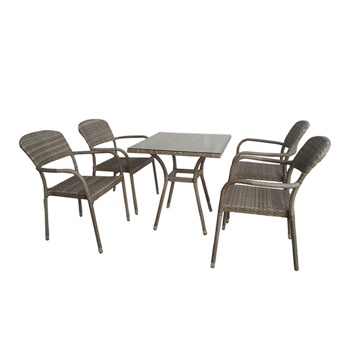 ΣΕΤ ΤΡΑΠΕΖΑΡΙΑ ΚΗΠΟΥ WICKER - RATTAN 5184 G + 5217 G / ΣΕΤ 5 ΤΕΜ