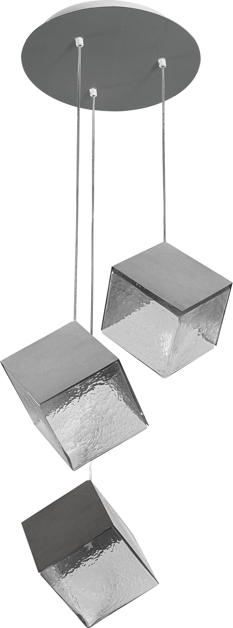 PDC 4021-3 CR # ΚΥΒΟΙ ΑΝΙΣΟΠΕΔΟΙ ΜΕΤΑΛΛΟ + ΔΙΑΦΑΝΟ ΓΥΑΛΙ 3Χ G9