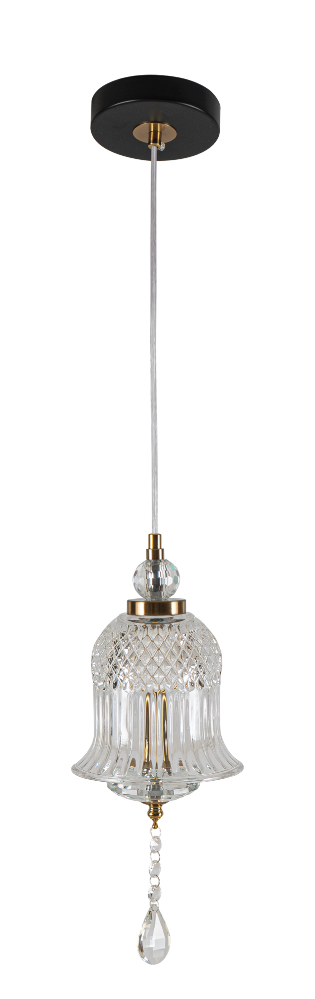 PDC 723-1 TR ΓΥΑΛΙΝΗ ΚΑΜΠΑΝΑ LED-5W ΜΕ ΔΙΑΚΟΣΜΗΤΙΚΟ ΚΡΥΣΤΑΛΛΟ