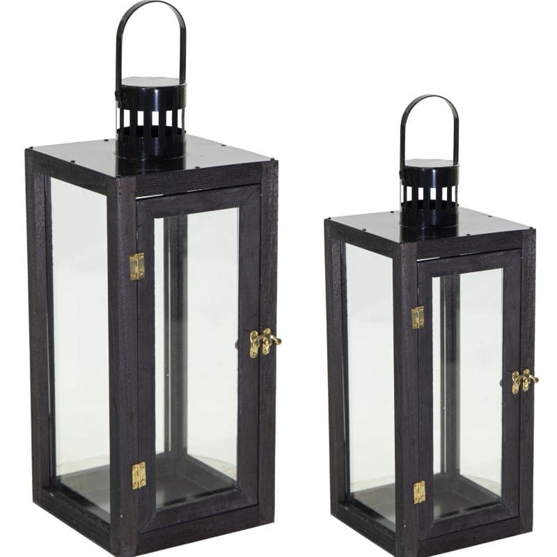 ART ET LUMIERE ΦΑΝΑΡΙΑ ΞΥΛΙΝΑ ΣΕΤ 2ΤΕΜ - SKU -30860