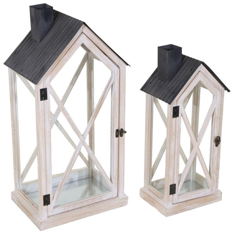 ART ET LUMIERE ΦΑΝΑΡΙΑ ΞΥΛΙΝΑ ΣΕΤ 2ΤΕΜ - SKU -30873
